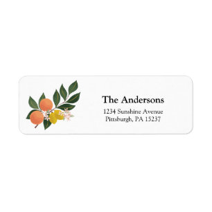 Citrus Orange Return Address Label