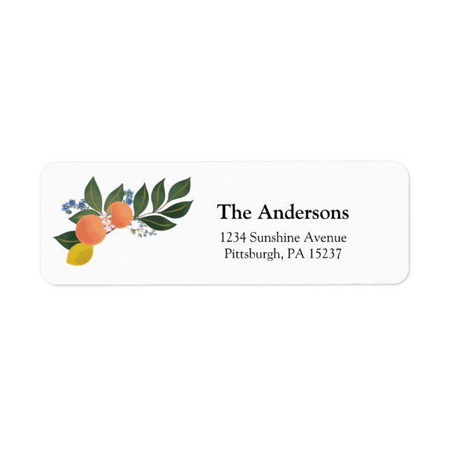 Citrus Orange Return Address Label (Front)