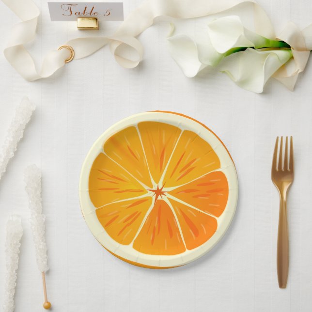 Citrus Orange Slice Paper Plate (Wedding)