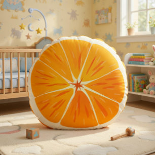 Citrus Orange Slice Throw Pillow