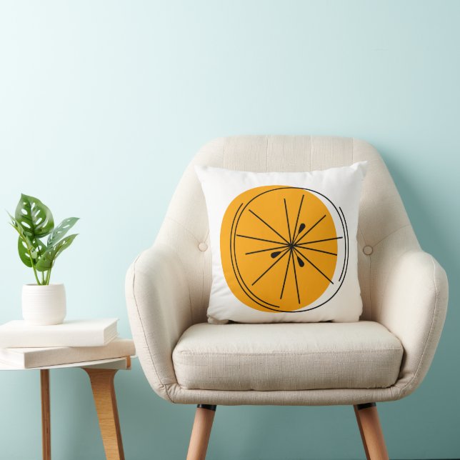 Citrus Orange square Throw Pillow (Chair)