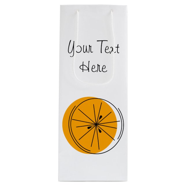 Citrus Orange Text gift bag wine (Front)