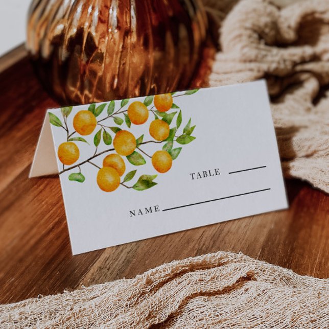 Citrus Orange Wedding Table Number  Place Card (Creator Uploaded)