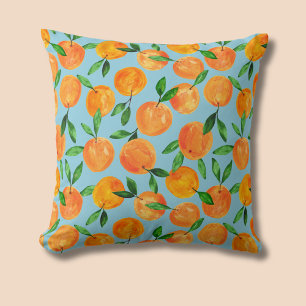 Citrus oranges fruit pattern cushion