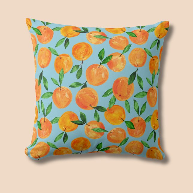 Citrus oranges fruit pattern cushion (Summer fruit citrus orange pattern throw pillow cushion)