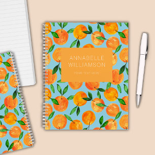 Citrus oranges fruit pattern personalized notebook