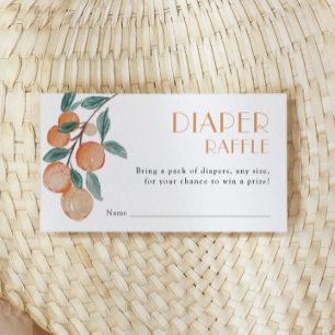 Citrus Oranges Green Diaper Raffle Baby Shower Enclosure Card