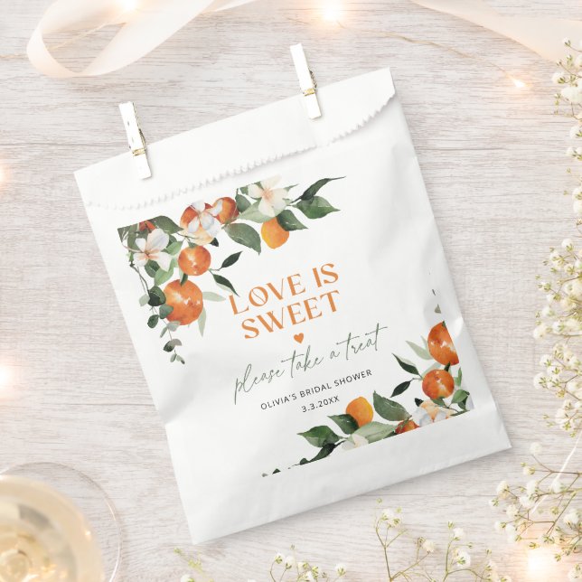 Citrus oranges Love is sweet bridal shower Favour Bag (Clipped)