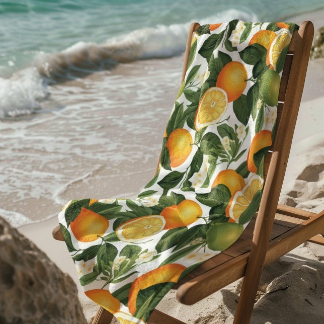 Citrus Oranges On White Beach Towel (Creator Uploaded)