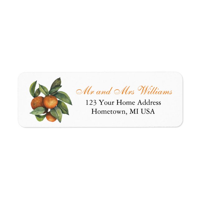 Citrus Oranges Return Address Label (Front)
