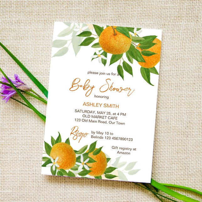 Citrus oranges summer baby shower invitation (Creator Uploaded)