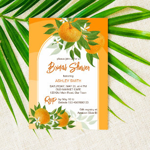 Citrus oranges summer bridal shower invitation