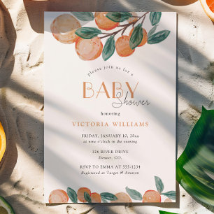 Citrus Oranges Tangerines Baby Shower Invitation