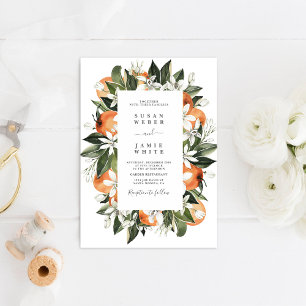 Citrus oranges wedding invitation