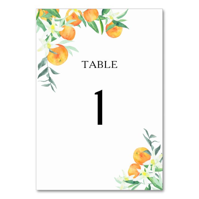 Citrus oranges - wedding table number (Front)