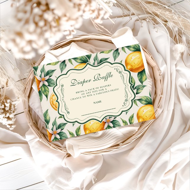 Citrus Orchard Baby Shower Diapper Raffle Enclosure Card (Creator Uploaded)