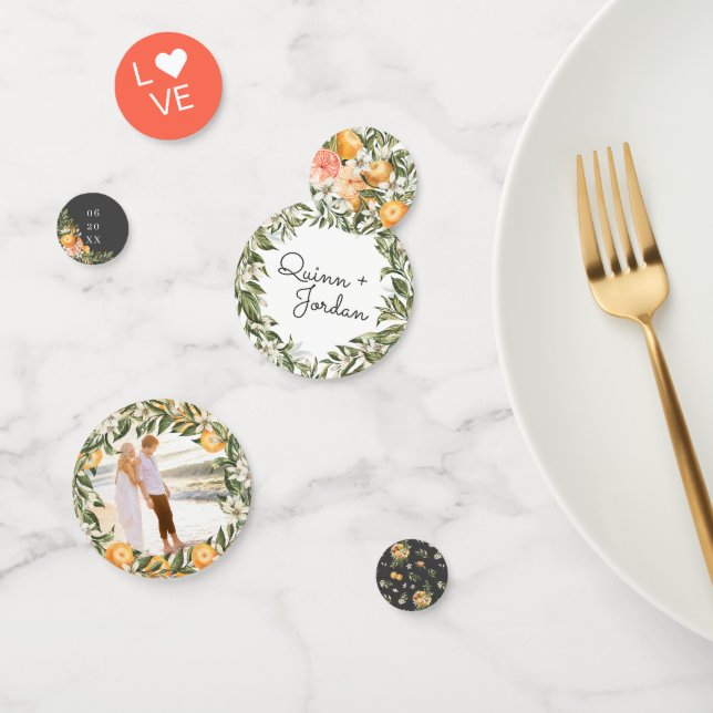 Citrus Orchard Boho Botanical Bridal Shower Confetti (Group)