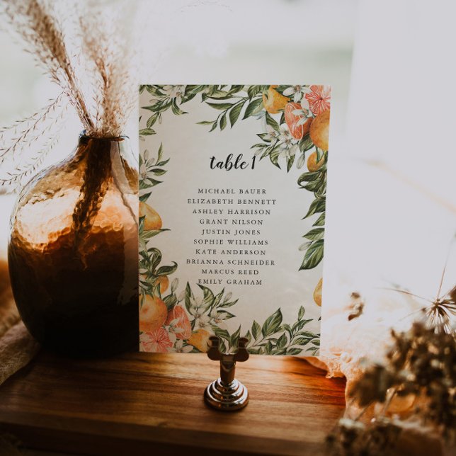 Citrus Orchard Boho Botanical Table Seating Card (Creator Uploaded)