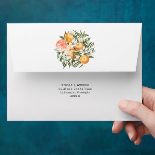 Citrus Orchard Boho Botanical Wedding Envelope