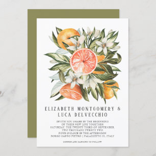 Citrus Orchard   Boho Botanical Wedding Invitation