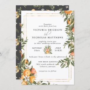 Citrus Orchard   Boho Botanical Wedding Invitation