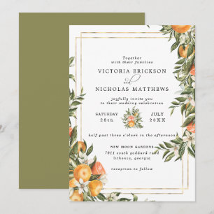 Citrus Orchard Boho Botanical Wedding Invitation
