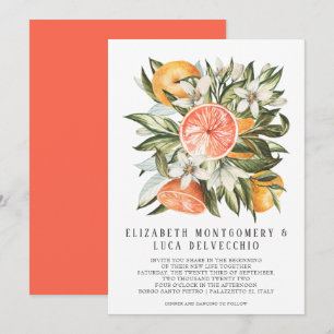 Citrus Orchard Boho Botanical Wedding Invitation