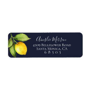 Citrus Orchard Return navy Blue Address Labels