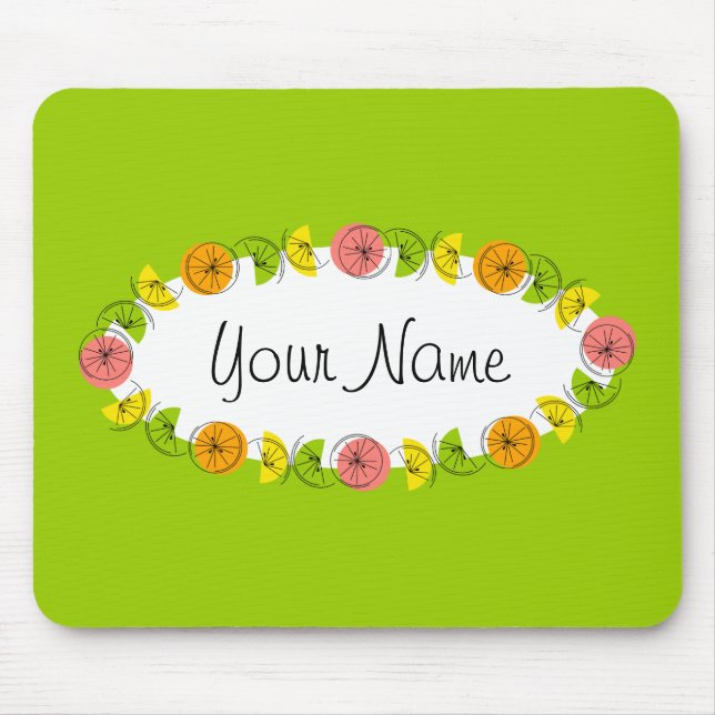 Citrus Oval Green mouse pad (Front)