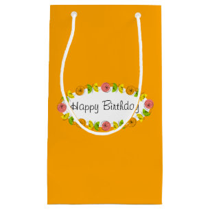 Citrus Oval Orange Birthday gift bag small