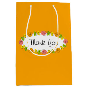 Citrus Oval Orange Thank You gift bag medium