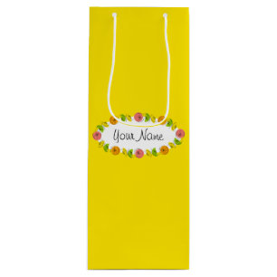 Citrus Oval Yellow Name gift bag wine