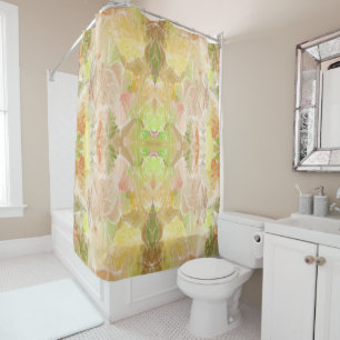 Citrus Pastel Designer Print Repeat Pattern Shower Curtain