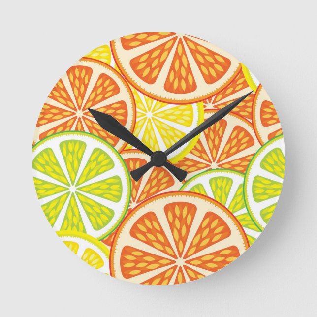 Citrus Pattern 2 Round Clock (Front)