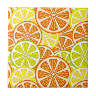 Citrus pattern ceramic tile