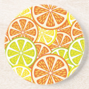 Citrus pattern coaster