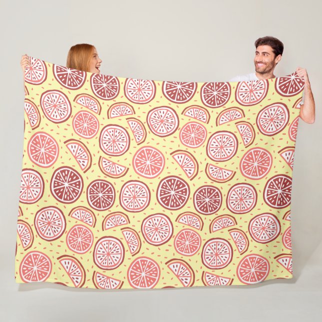 Citrus Pattern fleece blankets (In Situ)