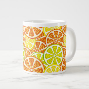 Citrus pattern large coffee mug