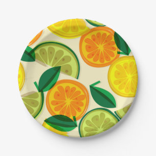 Citrus pattern paper plate