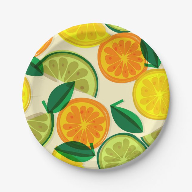 Citrus pattern paper plate (Front)