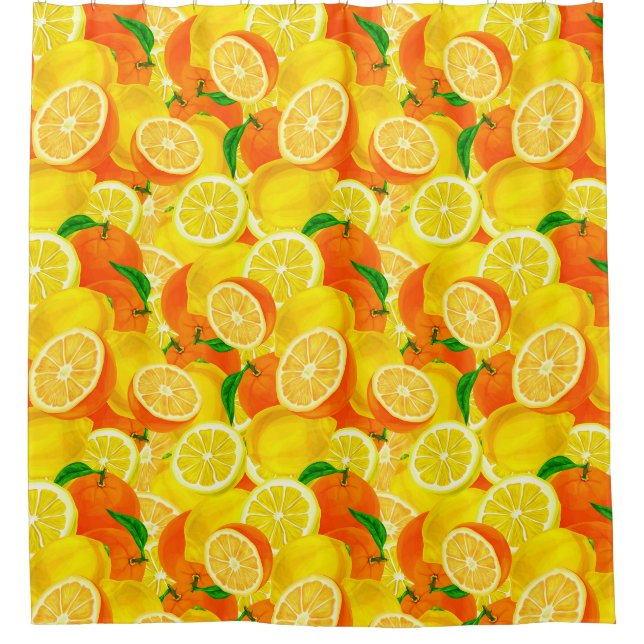 Citrus Pattern Shower Curtain (Front)