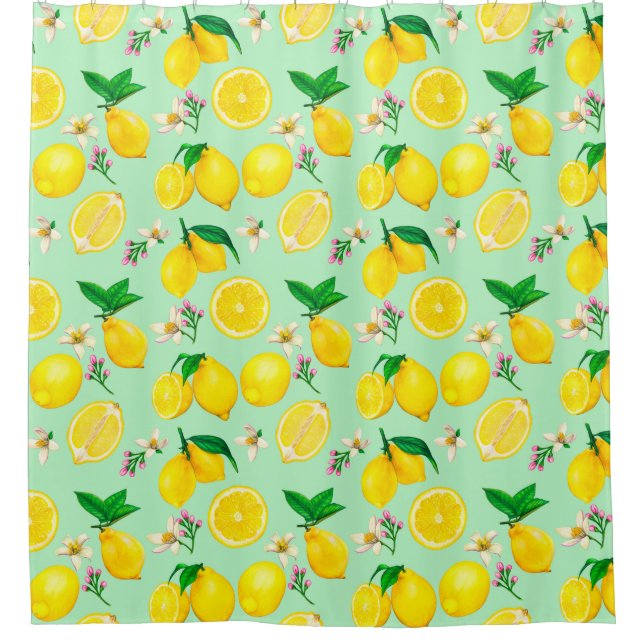 Citrus Pattern Shower Curtain (Front)