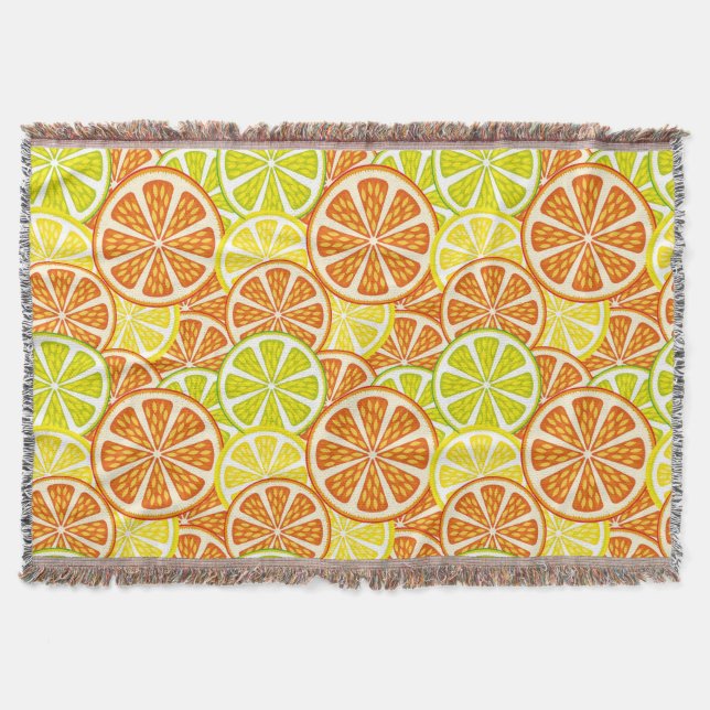Citrus pattern throw blanket (Front)