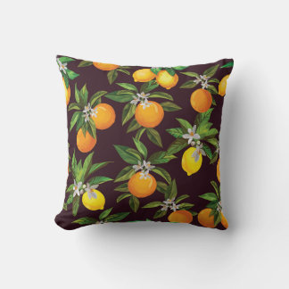 Citrus Pattern, Vintage Lemons Oranges. Cushion