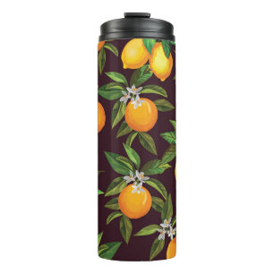 Citrus Pattern, Vintage Lemons Oranges. Thermal Tumbler
