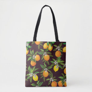Citrus Pattern, Vintage Lemons Oranges. Tote Bag