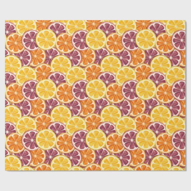 Citrus pattern  wrapping paper (Flat)