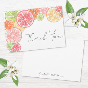 Citrus Personalized Name Thank You Card