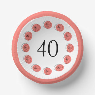 Citrus Pink Circle Age Paper Plate