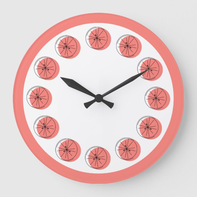 Citrus Pink Multi clock round (Front)
